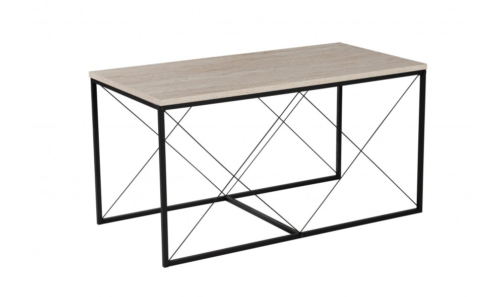 Set masuta de cafea, Defne, Travertin Negru, 100 x 52 x 50 cm