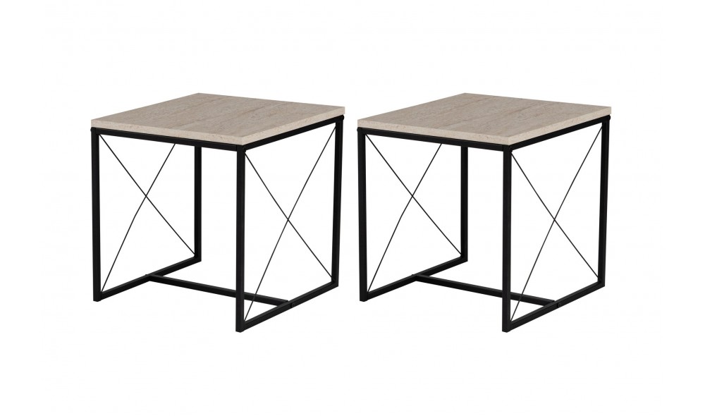 Set masuta de cafea, Defne, Travertin Negru, 100 x 52 x 50 cm