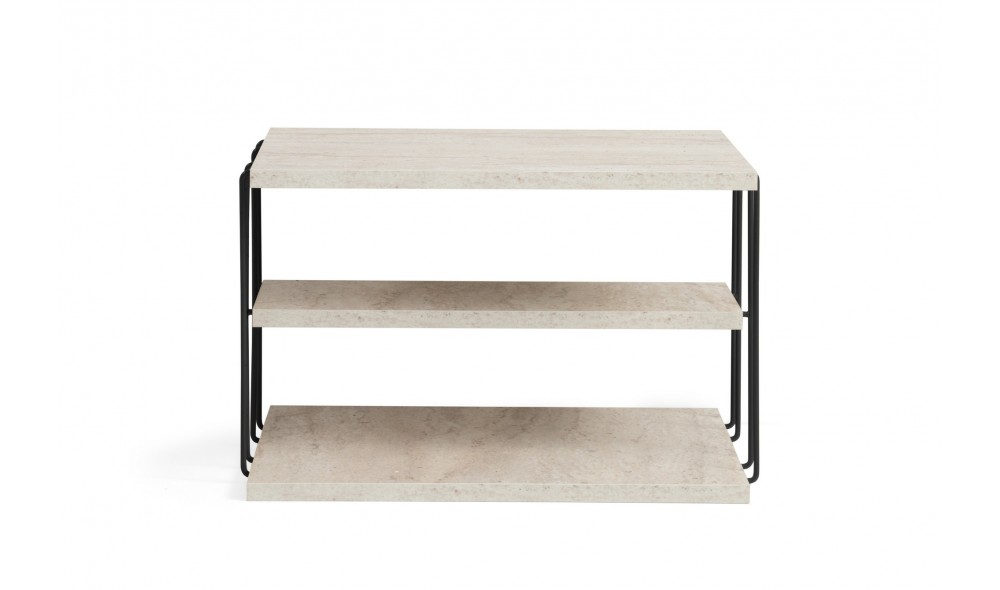 Masa laterala, Lifon, Travertin Negru, 50 x 33 x 40 cm