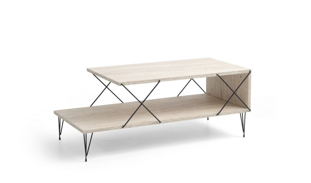 Masuta de cafea, Loire, Travertin Negru, 100 x 40 x 50 cm