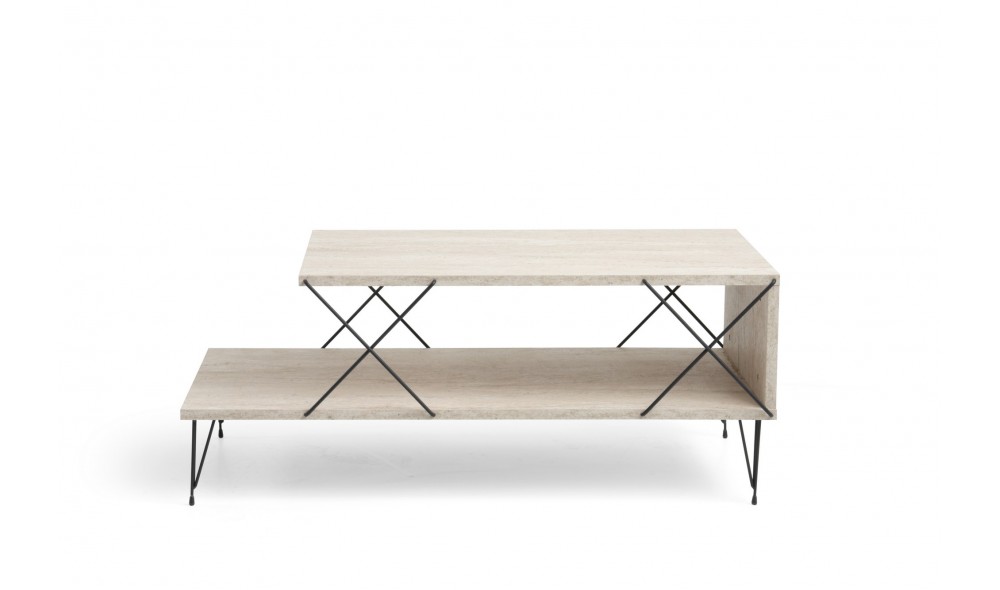 Masuta de cafea, Loire, Travertin Negru, 100 x 40 x 50 cm