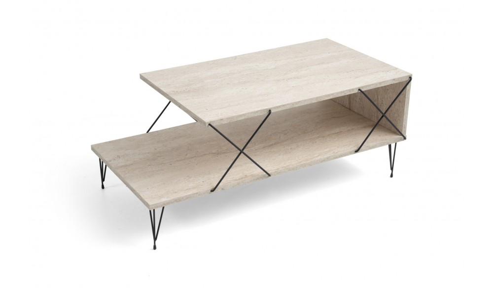 Masuta de cafea, Loire, Travertin Negru, 100 x 40 x 50 cm