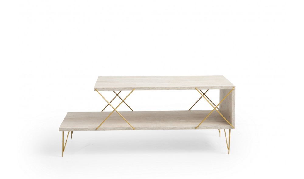 Masuta de cafea, Loire, Travertin Aur, 100 x 40 x 50 cm