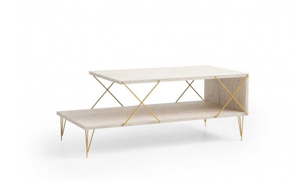 Masuta de cafea, Loire, Travertin Aur, 100 x 40 x 50 cm