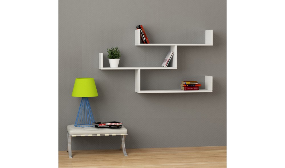 Raft de perete Tibet - Alb 119 x 66 x 23 cm