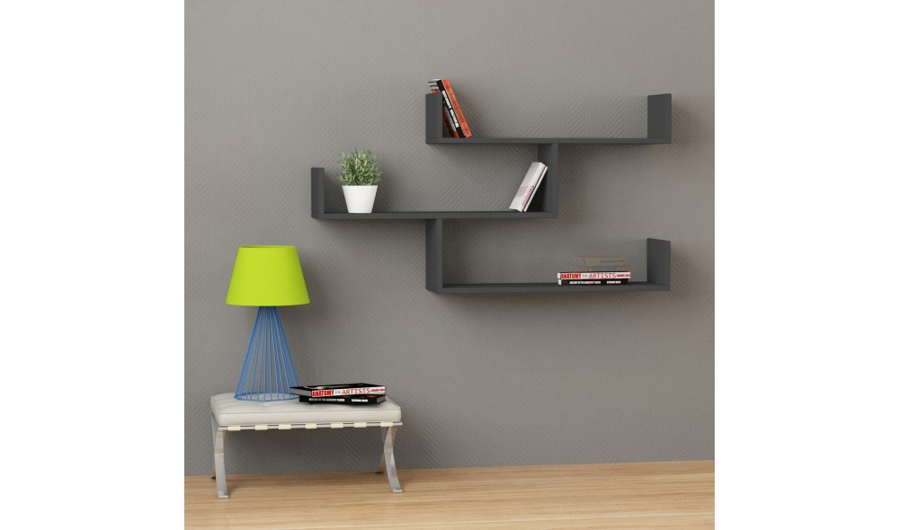 Raft de perete Tibet - Antracit 120 x 67 x 22 cm