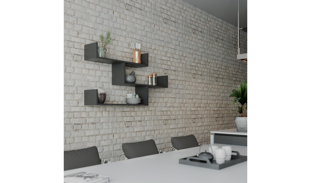 Raft de perete Tibet - Antracit 120 x 67 x 22 cm