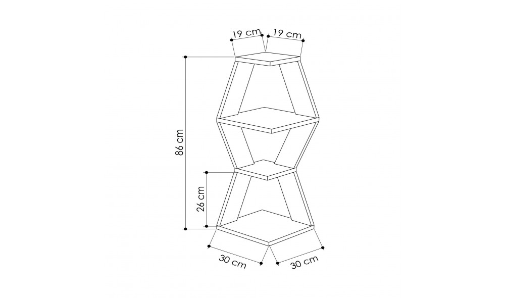 Raft de perete Colt Sablor - Alb 30 x 86 x 30 cm
