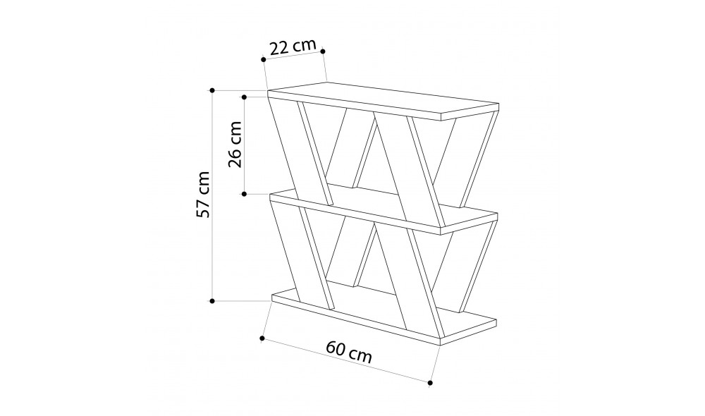 Tabel lateral Lazena - Alb 60 x 57 x 22 cm