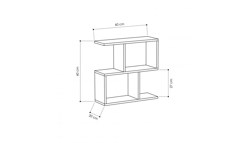 Tabel lateral Mania - Alb 60 x 60 x 20 cm