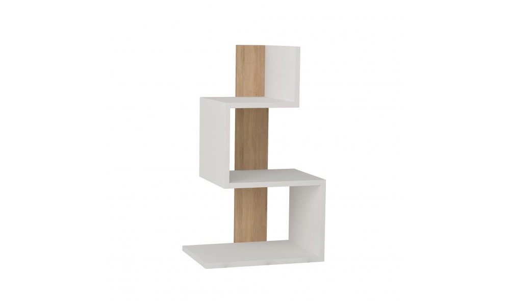 Tabel lateral Rosie - Alb, Stejar 42 x 72 x 30 cm