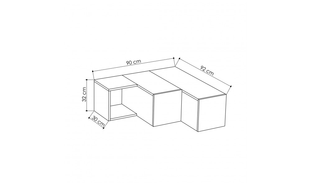 Suport TV Compact - antracit, moka deschis 90 x 32 x 92 cm