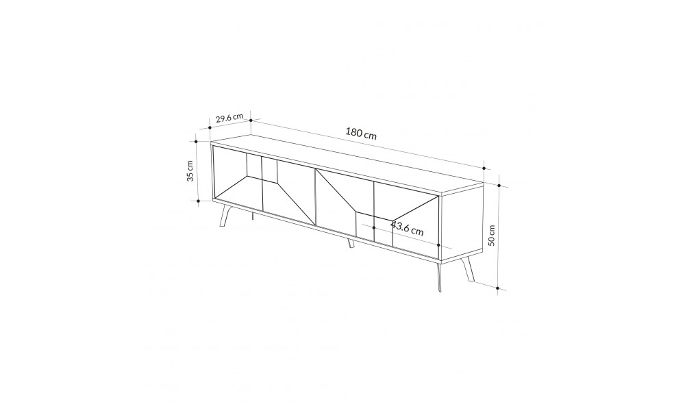 Suport TV Duna - Alb 180 x 50 x 29 cm