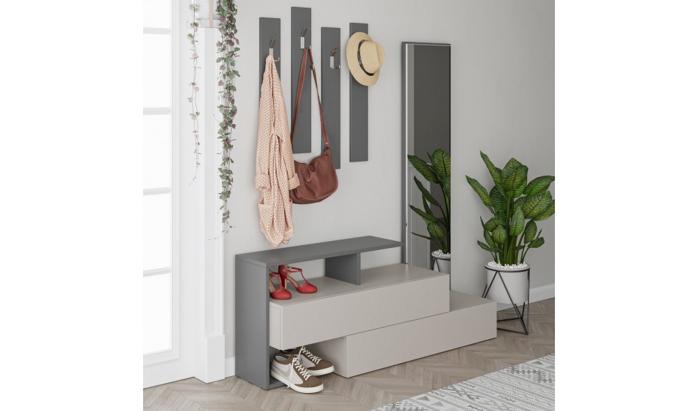 Sala Stand Ramda - Mocha deschis, antracit 137 x 54 x 35 cm