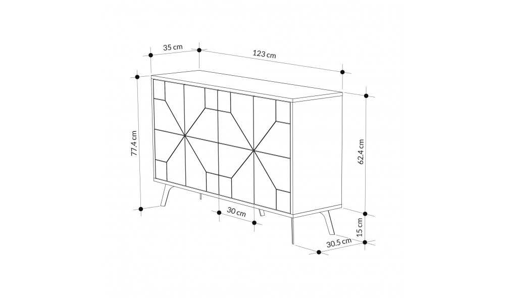 Consola Duna - Alb 123 x 62 x 35 cm