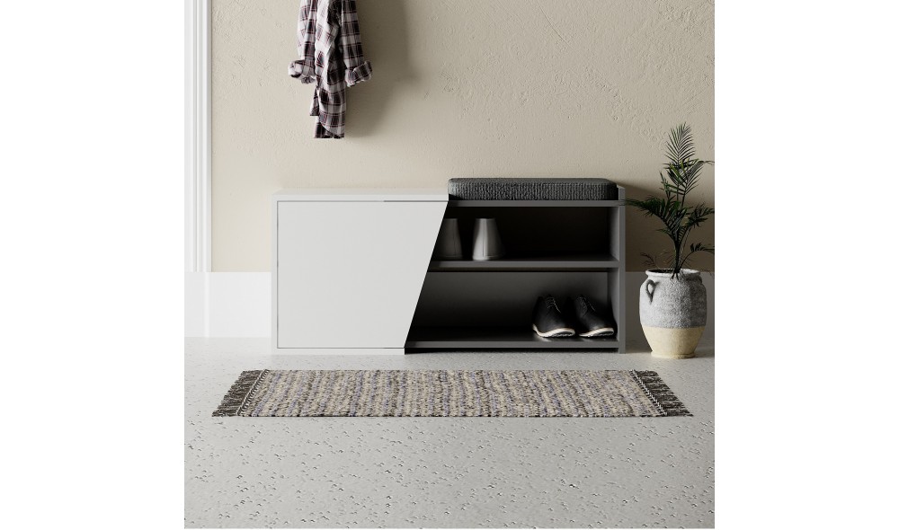 Pantofar, Fiona Bench, AntracitAlb, 105 x 47 x 38 cm