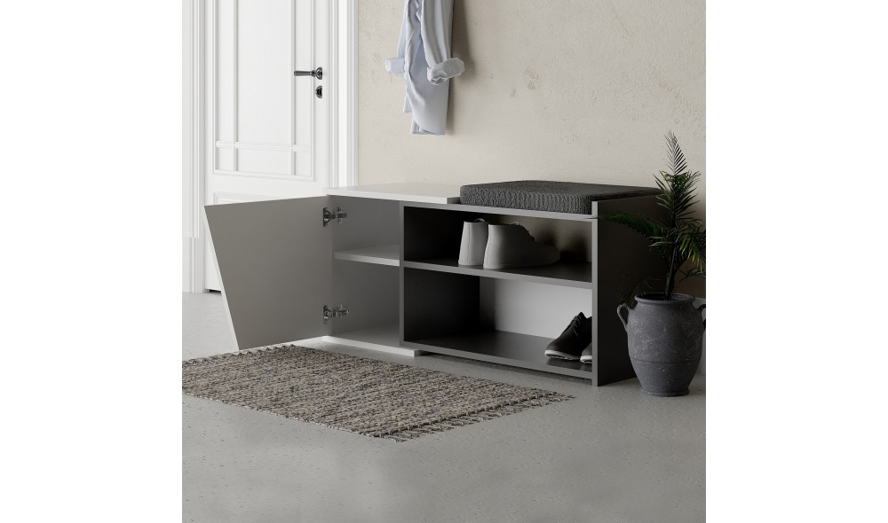 Pantofar, Fiona Bench, AntracitAlb, 105 x 47 x 38 cm