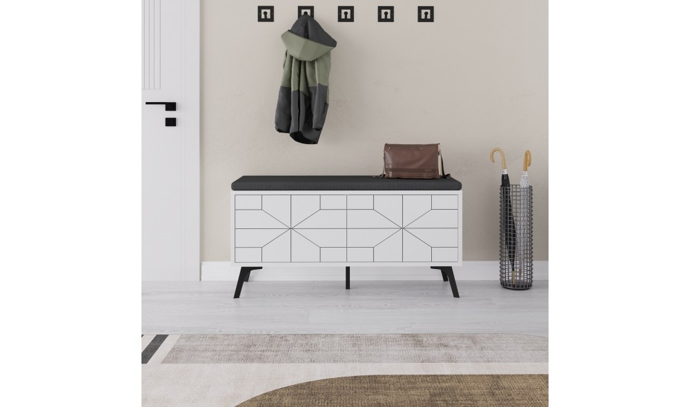 Pantofar, Dune Bench, Alb, 107 x 55 x 35 cm