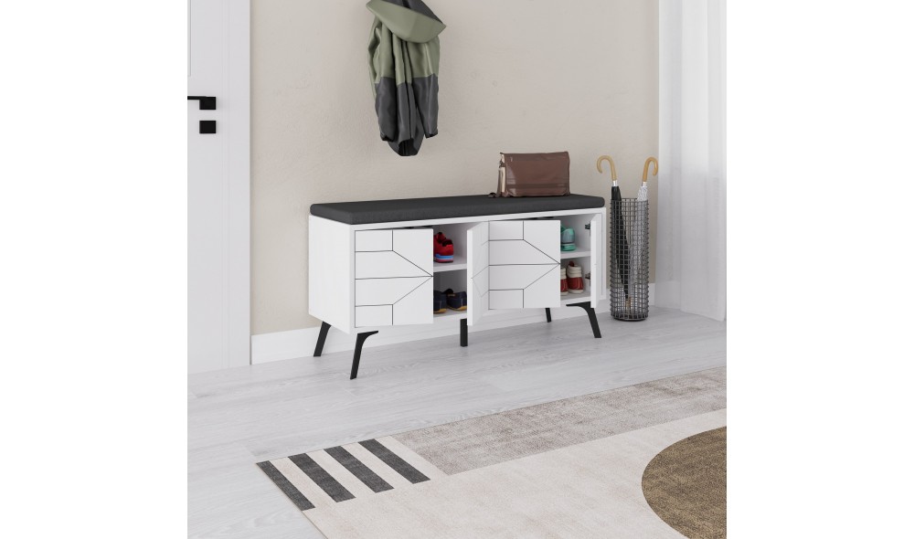 Pantofar, Dune Bench, Alb, 107 x 55 x 35 cm