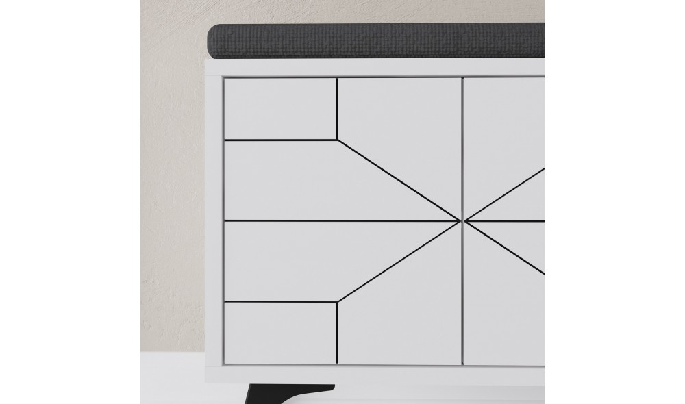 Pantofar, Dune Bench, Alb, 107 x 55 x 35 cm