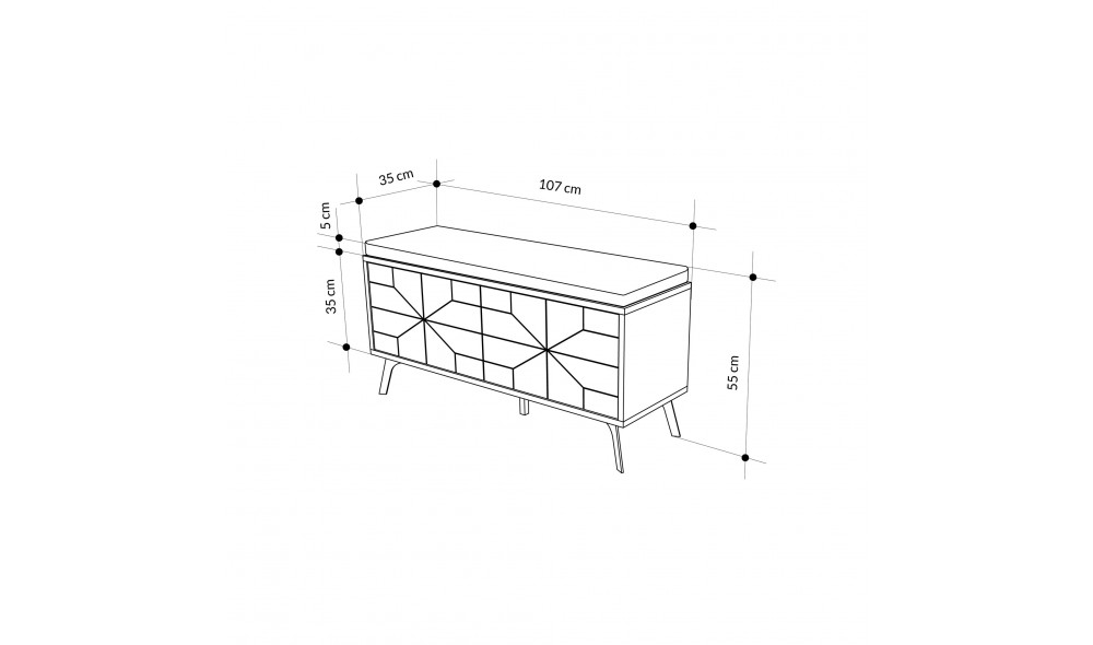 Pantofar, Dune Bench, Hitit, 107 x 15 x 35 cm