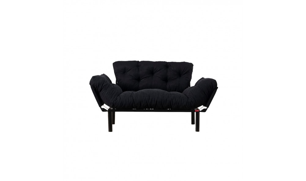 Canapea extensibila cu 2 locuri Nitta - Negru 70 x 85 x 155 cm