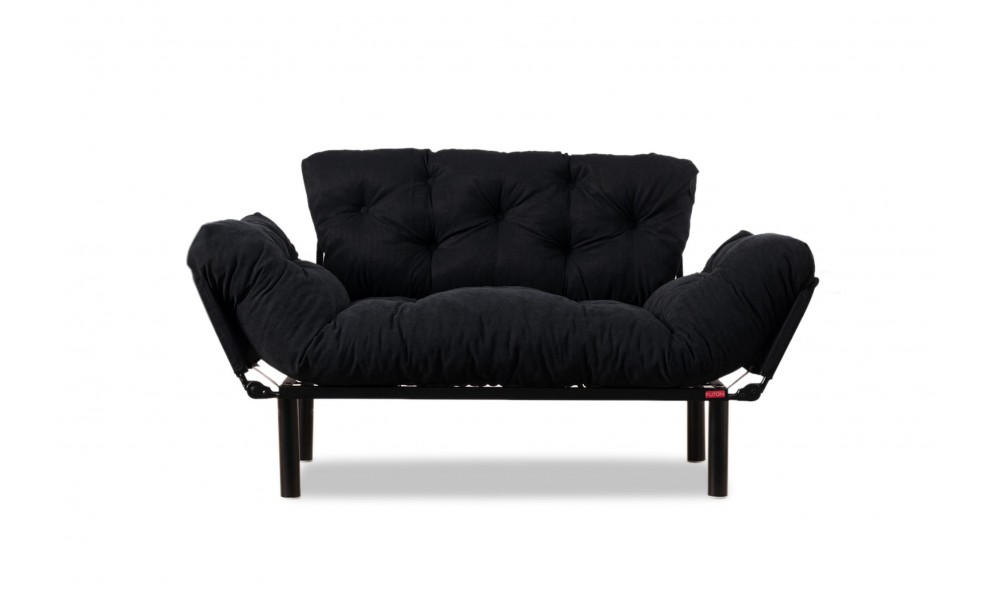 Canapea extensibila cu 2 locuri Nitta - Negru 70 x 85 x 155 cm