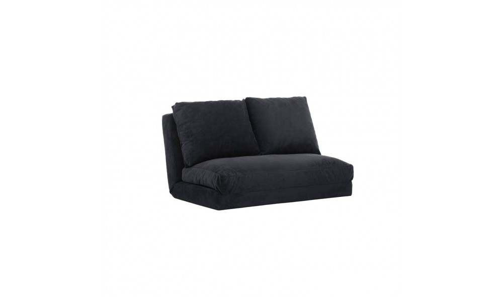 Canapea extensibila cu 2 locuri Taida - Negru 68 x 62 x 120 cm