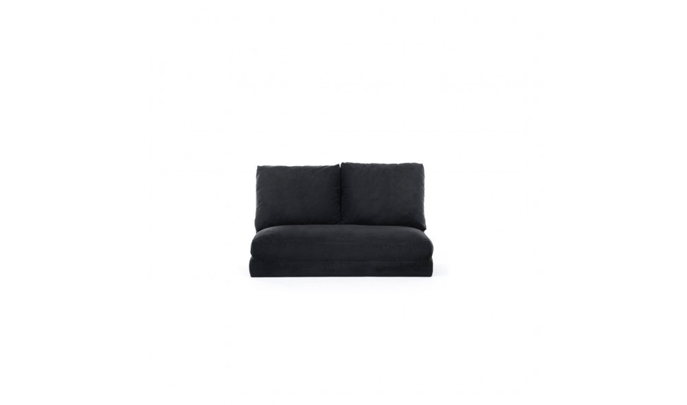 Canapea extensibila cu 2 locuri Taida - Negru 68 x 62 x 120 cm