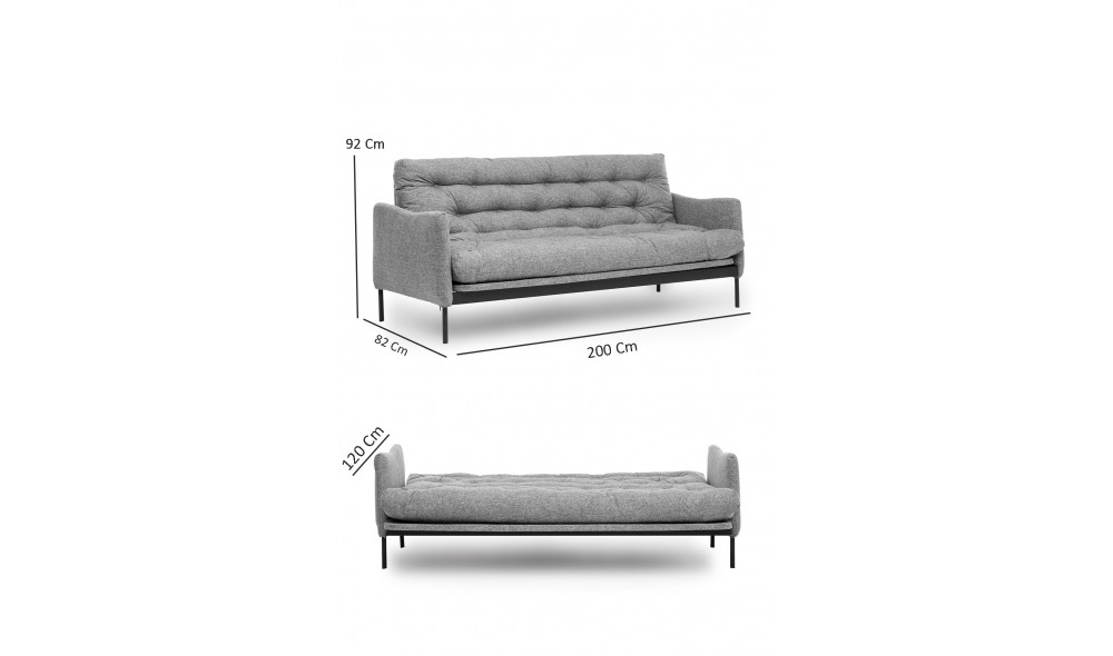 Canapea extensibila cu 3 locuri Renge - Gri inchis Canapea extensibila cu 3 locuri Renge - Gri inchis