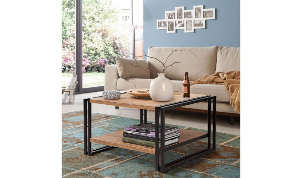 Masuta de cafea, Cosmo Arena, Pinul AtlanticNegru, 70 x 40 x 70 cm