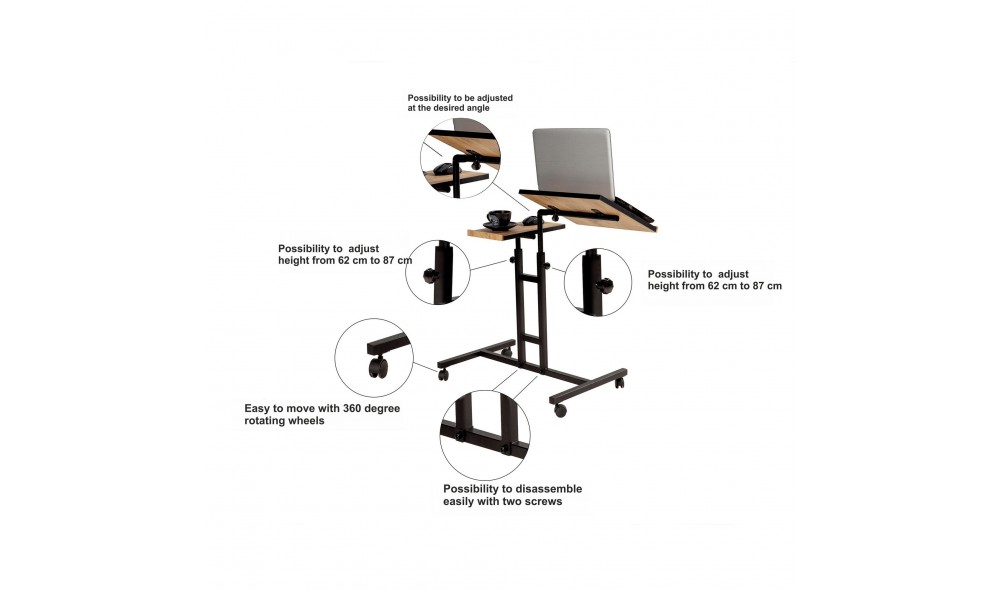 Birou in picioare pentru laptop Glen - Atlantic 67 x 87 x 45 cm
