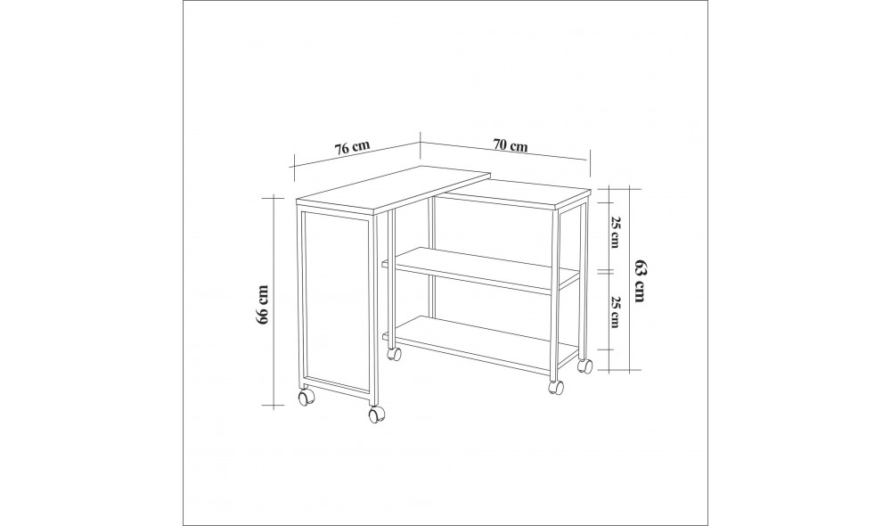 Tabel lateral Melin 70 x 63 x 76 cm