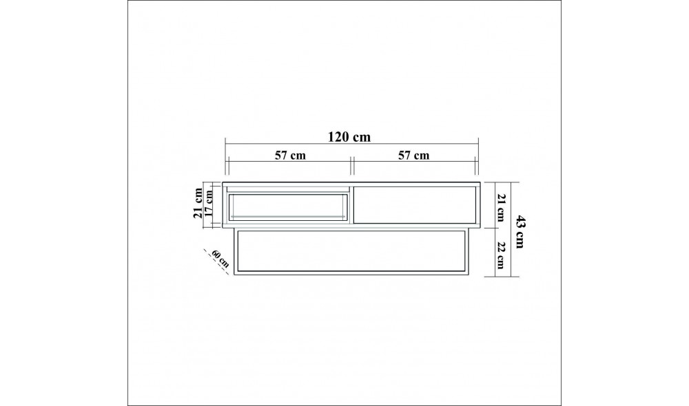 Masuta de cafea Dale 120 x 43 x 60 cm