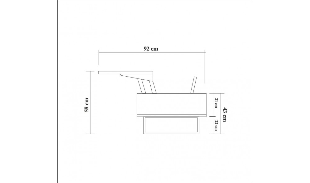 Masuta de cafea, Est, NucNegru, 120 x 43 x 60 cm