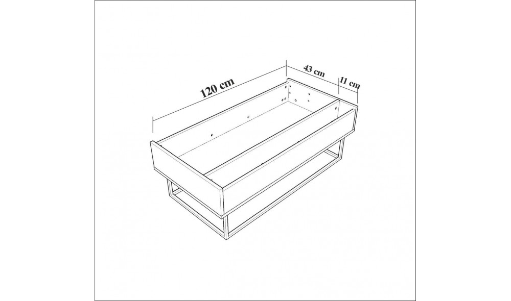 Masuta de cafea, Est, NucNegru, 120 x 43 x 60 cm