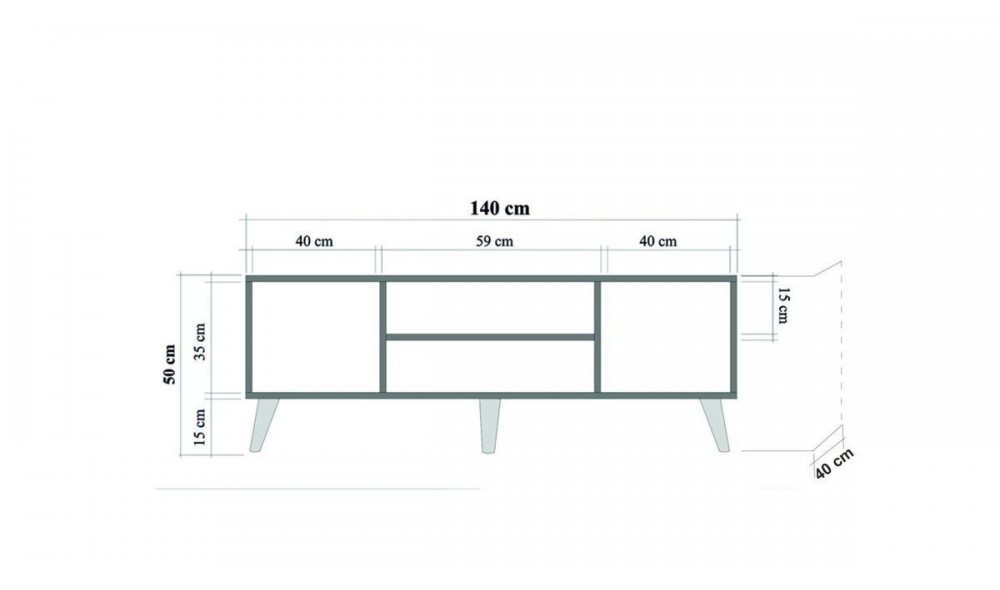 Suport TV, Truva - 200, Stejar Sonoma, 140 x 50 x 40 cm