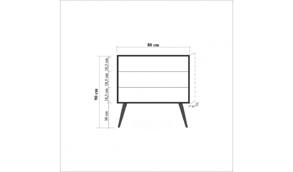 Comoda, Trio - 727, Stejar Sonoma, 80 x 90 x 40 cm