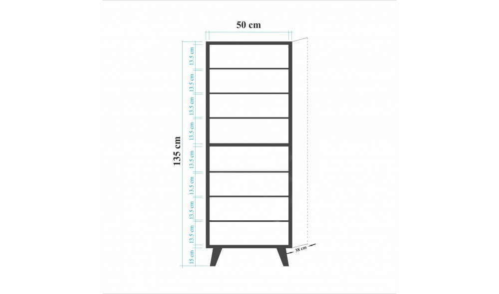 Pantofar, Filinta - 734, Stejar Sonoma, 50 x 135 x 38 cm
