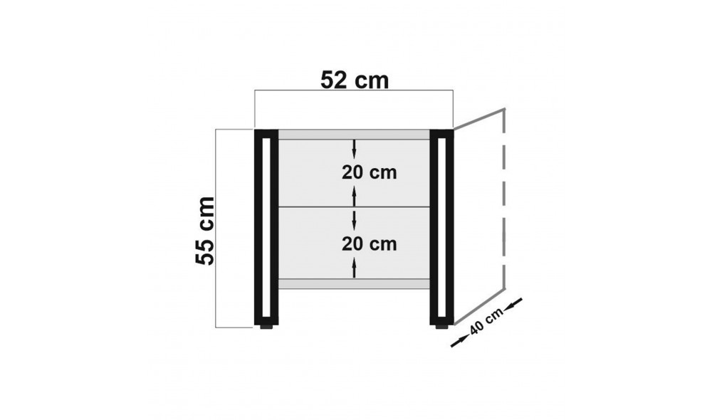 Noptiera Cosmo Komodin 52 x 55 x 40 cm