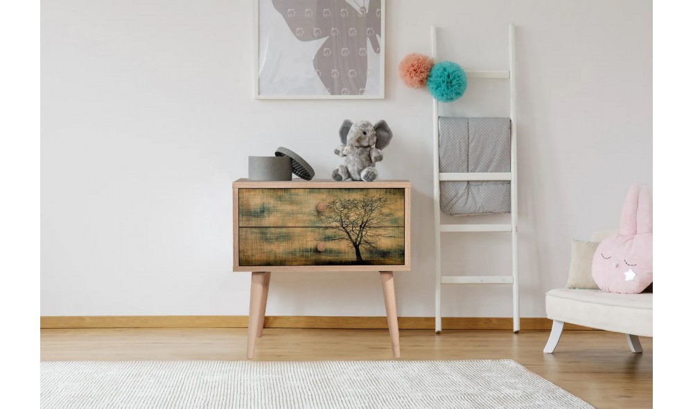 Noptiera, Two - 729, Stejar Sonoma, 60 x 61 x 40 cm