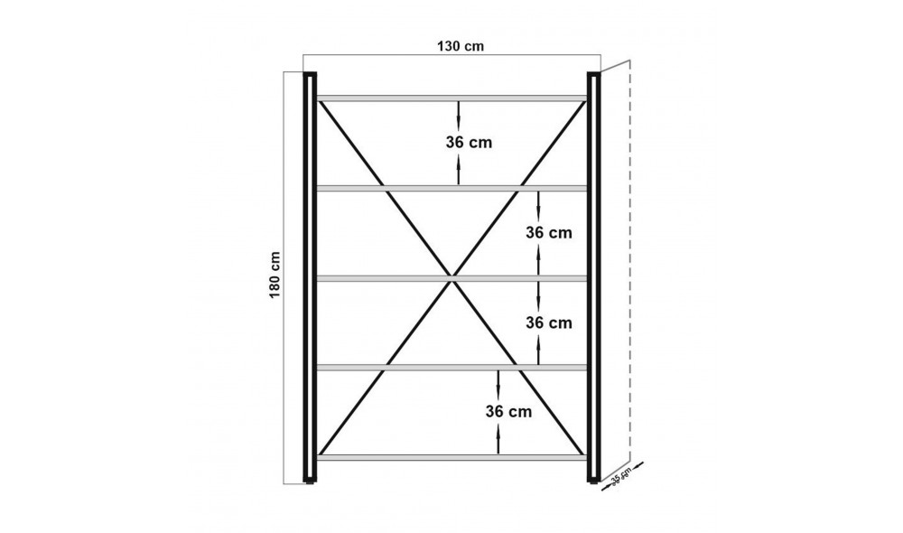 Raft de carti Cosmo Fix 130 x 180 x 35 cm