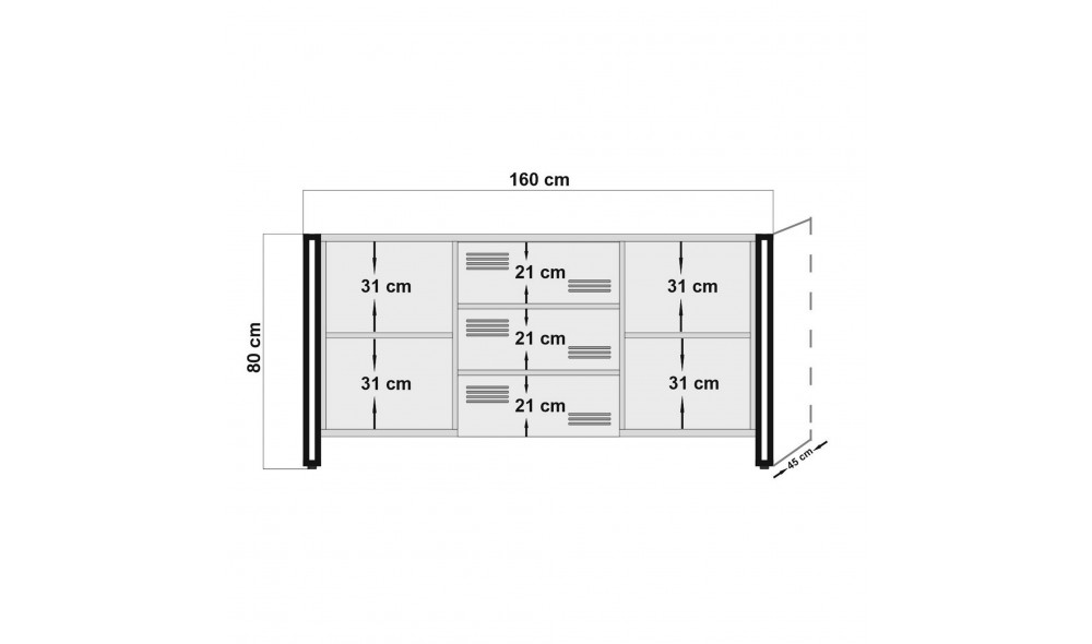 Consola Cosmo Rio 160 x 80 x 45 cm