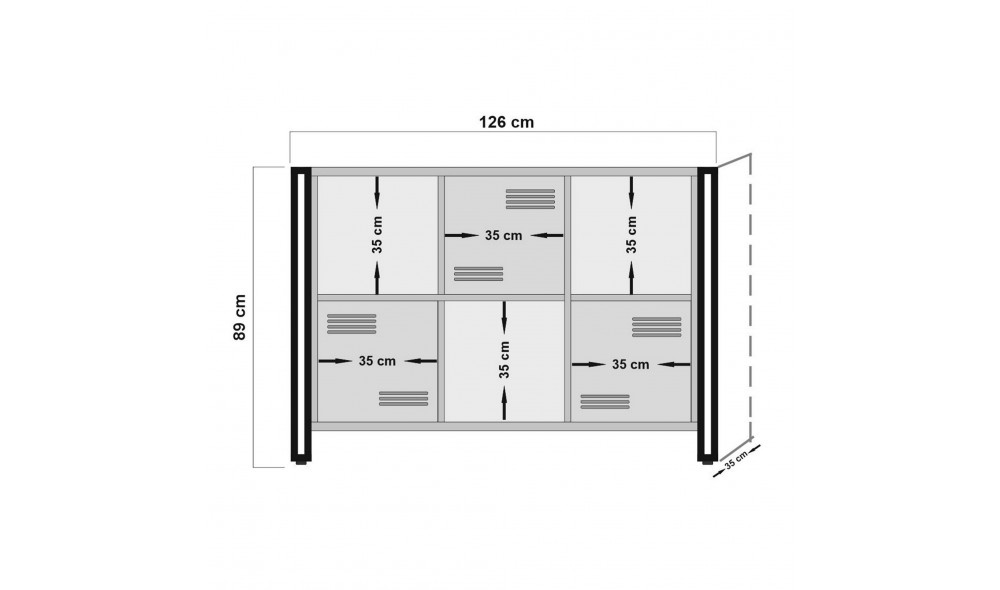 Raft de carti Cosmo Tribus 126 x 89 x 35 cm