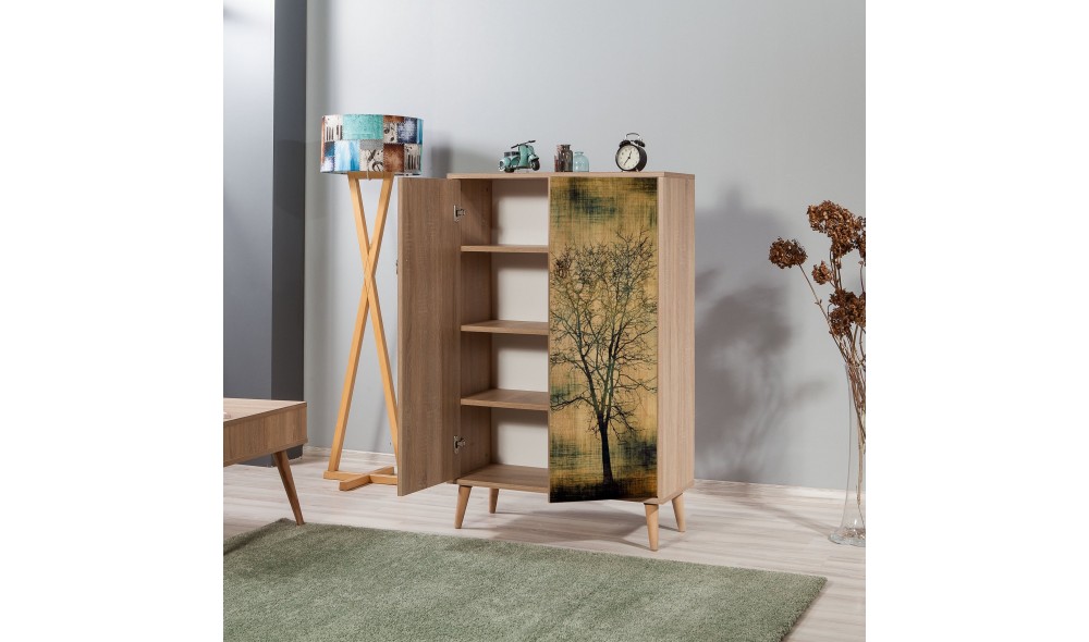 Dulap multifunctional, Multibox - 729, Stejar Sonoma, 80 x 127 x 36 cm