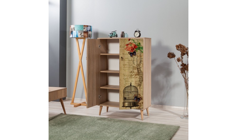 Dulap multifunctional, Multibox - 734, Stejar Sonoma, 80 x 127 x 36 cm