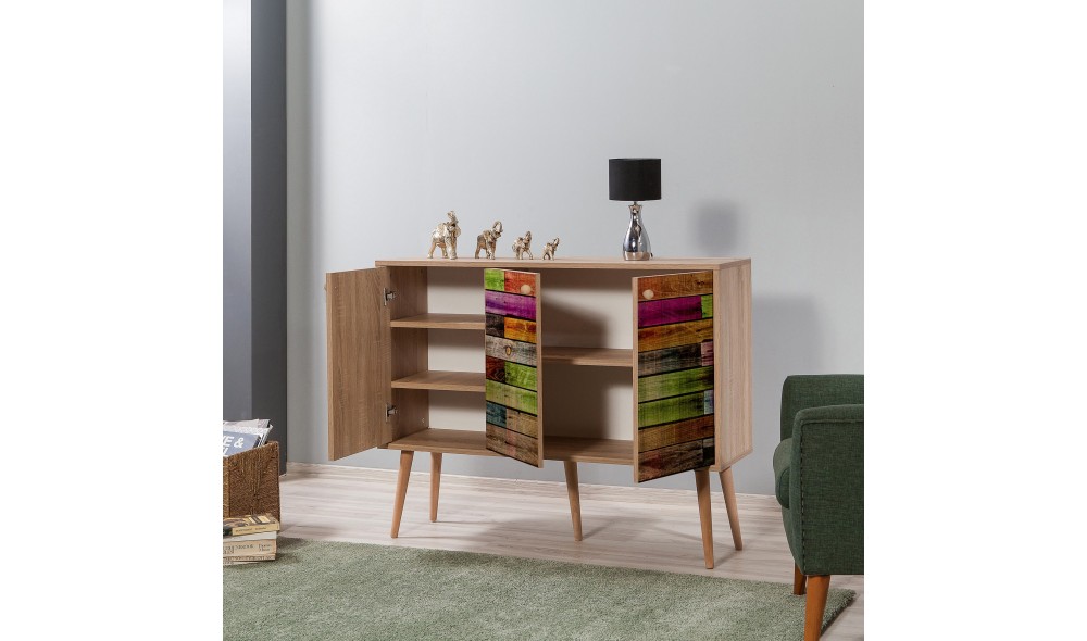 Consola, Mega - 726, Stejar Sonoma, 120 x 90 x 36 cm