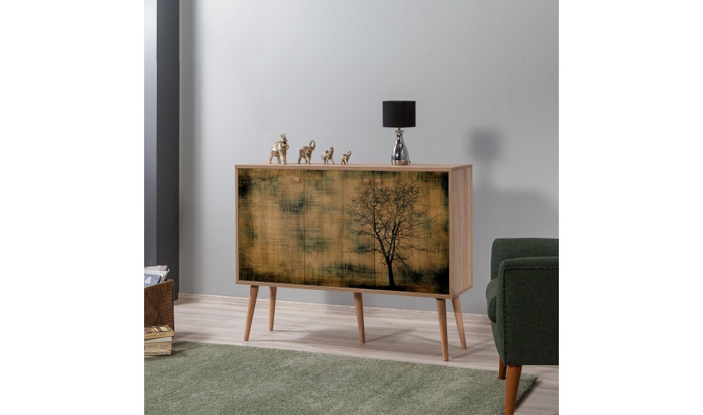 Consola, Mega - 729, Stejar Sonoma, 120 x 90 x 36 cm