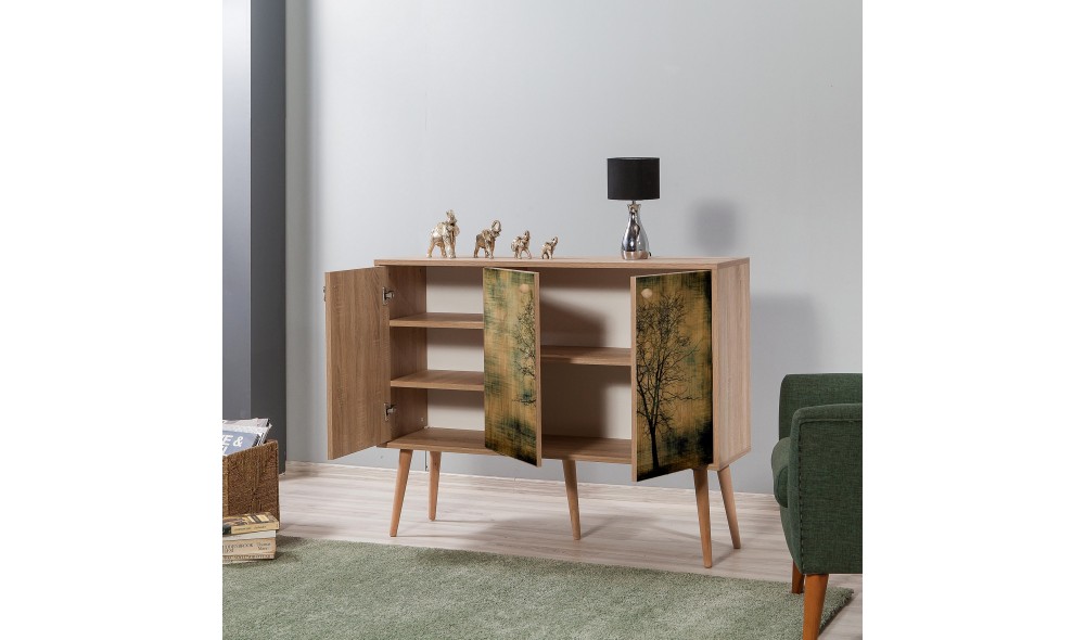 Consola, Mega - 729, Stejar Sonoma, 120 x 90 x 36 cm