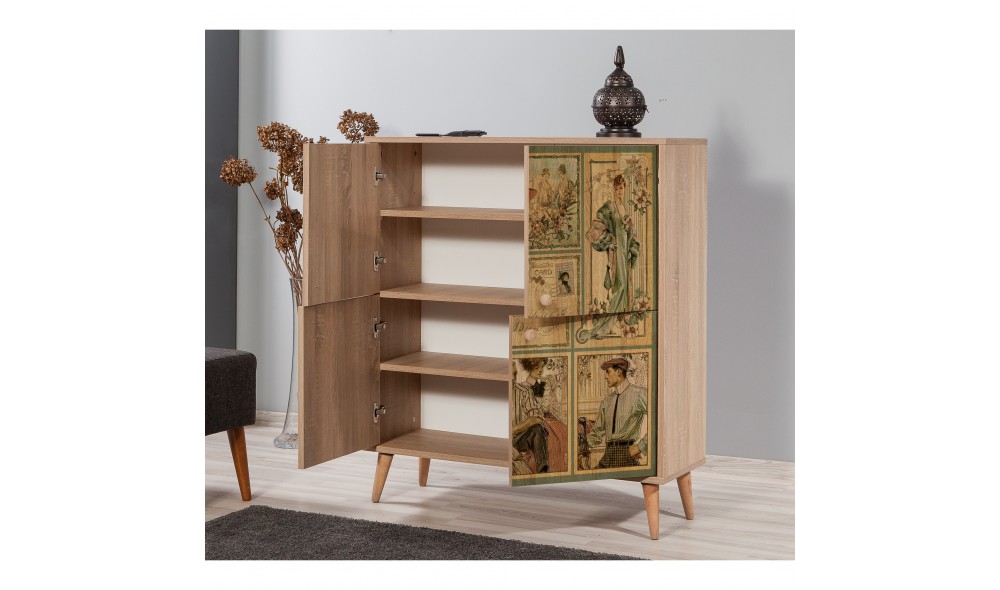 Dulap multifunctional, Multilux-732, Stejar Sonoma, 95 x 111 x 36 cm